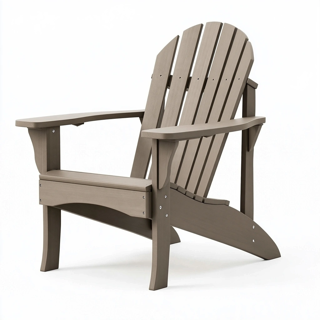 Adirondack Gartenstuhl 80 x 90 x 100 cm aus Kunststoff in Taupe mit breiten Armlehnen