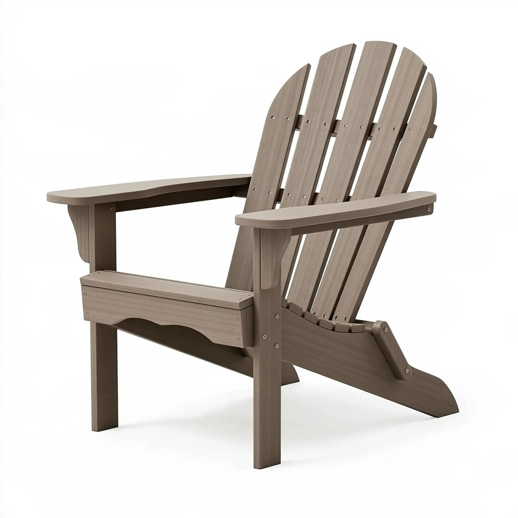Adirondackstuhl 83 x 79 x 97 cm aus Kunststoff in Graubraun für Garten und Terrasse mit hoher Rückenlehne