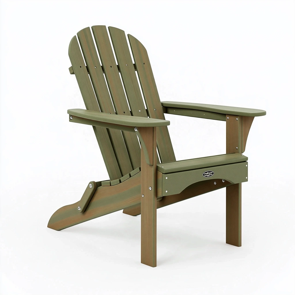 Adirondack Gartenstuhl 90 x 75 x 98 cm aus Kunststoff Olivgrün mit breiten Armlehnen
