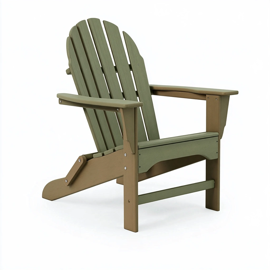 Adirondack Gartenstuhl 80 x 90 x 98 cm aus Holz in Olivgrün und Braun mit breiten Armlehnen