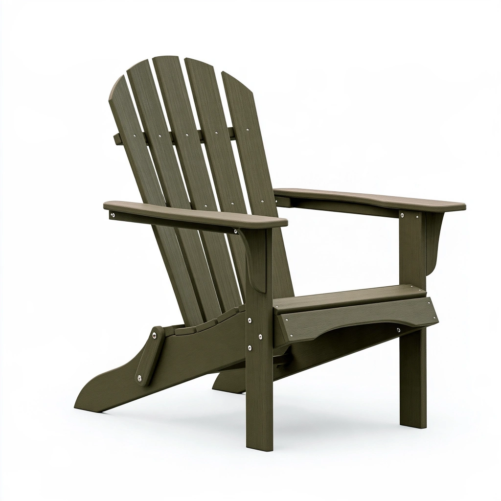 Adirondack Gartenstuhl 83 x 75 x 98 cm olivgrüner Kunststoff mit hoher Rückenlehne