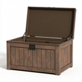 Auflagenbox 127 x 63 x 68 cm Kunststoff Braun mit Klappdeckel für Außenbereich