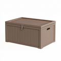 Aufbewahrungsbox 120 x 60 x 60 cm Kunststoff Taupe für Garten mit Deckel und Verschluss