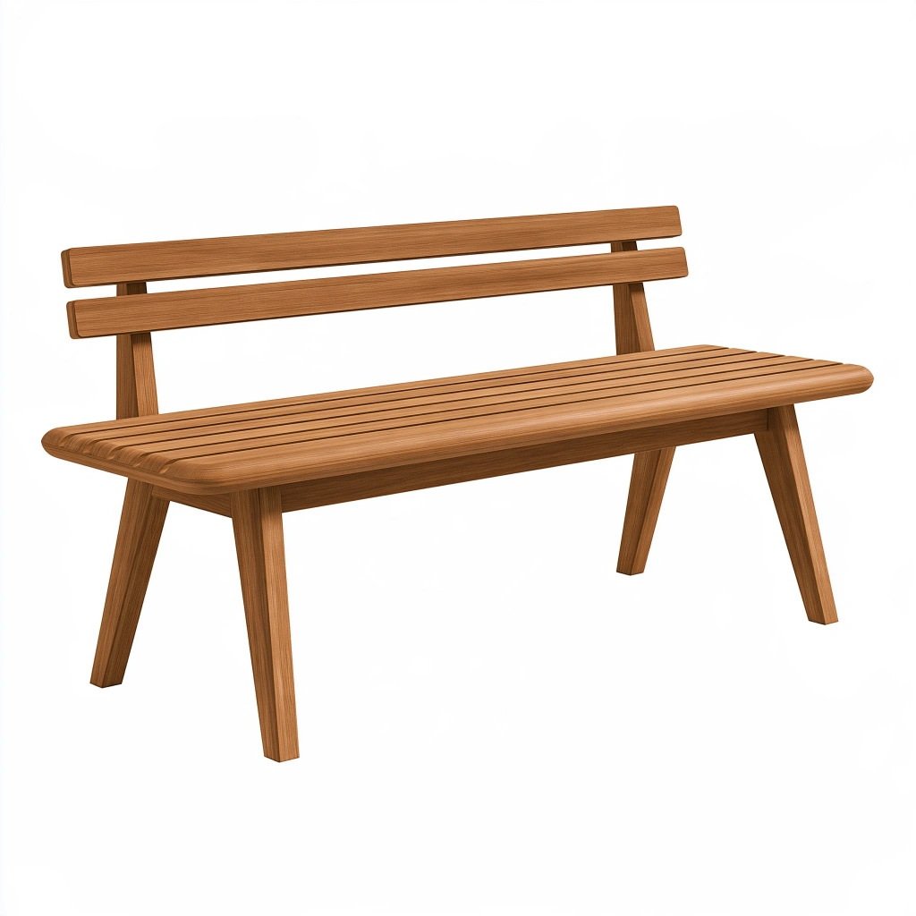 Sitzbank 120 x 60 x 85 cm aus Holz in Braun mit Rückenlehne