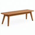 Sitzbank 120 x 40 x 45 cm Holz Naturbraun - Lattenbank im modernen Stil
