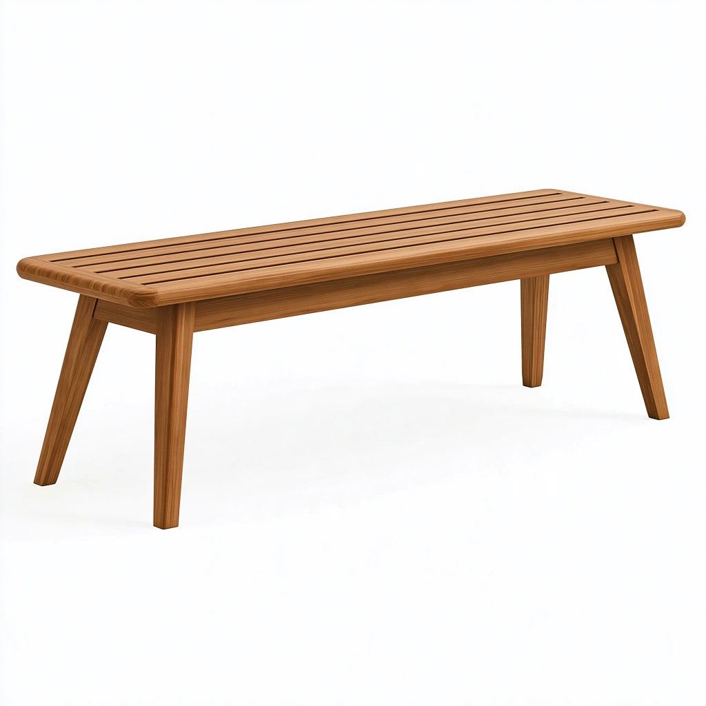 Sitzbank 120 x 40 x 45 cm Holz Naturbraun - Lattenbank im modernen Stil