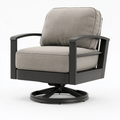 Drehsessel 84 x 82 x 91 cm grauer Stoff schwarzes Metall moderner Loungesessel mit Drehfunktion