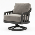 Drehsessel 80 x 78 x 90 cm aus Metall und Textil in Schwarz Taupe