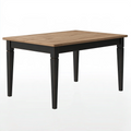 Esstisch 160 x 90 x 75 cm Holzoptik Schwarz - rechteckiger Tisch mit Lattenplatte