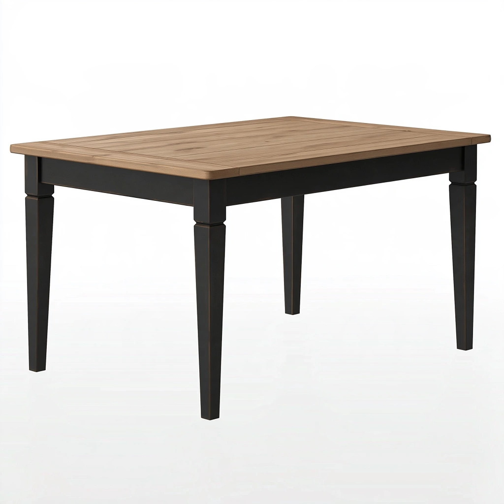 Esstisch 160 x 90 x 75 cm Holzoptik Schwarz - rechteckiger Tisch mit Lattenplatte