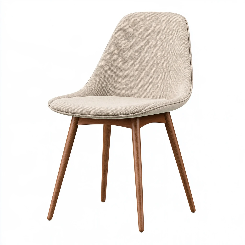 Esszimmerstuhl 50 x 55 x 85 cm Beige Stoff Holzbeine gepolstert skandinavischer Stil