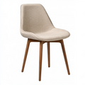Esszimmerstuhl 49 x 57 x 82 cm mit Stoffbezug in Beige und Holzgestell im modernen Stil